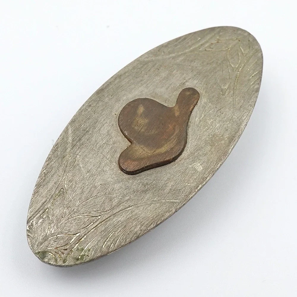 Vintage Unique Artisan Belt Buckle Hand Engraved Brass Cowboy Hat